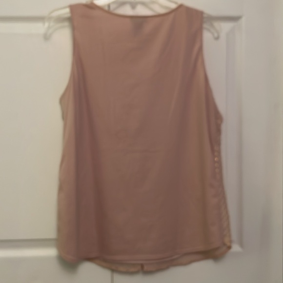 NWOT Ann Taylor Sleeveless Dressy Top or Tank with Gold Tone Polka Dots Medium - Picture 4 of 12